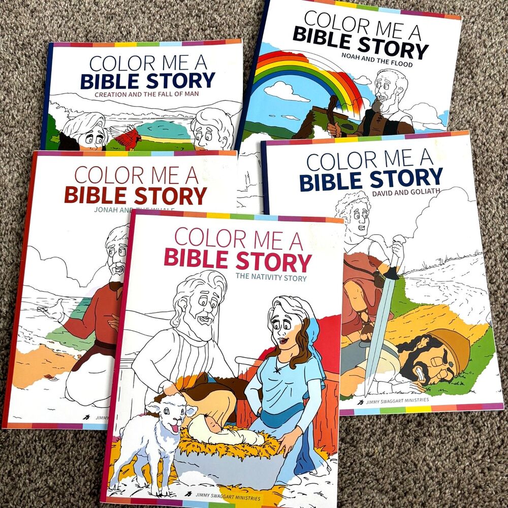 Lot Of 5 Color Me A Bible Story Color/Activity Books 5 Different Bible Stories